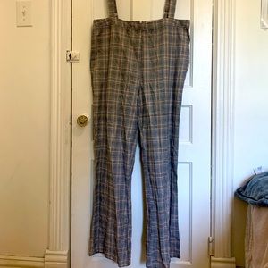 Vintage Plaid Suspender Bell Bottoms